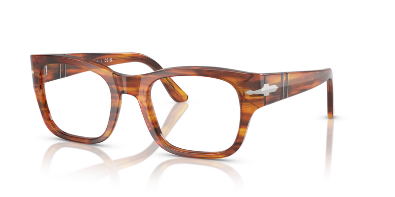 Visit PO3297V with Striped Brown Frame