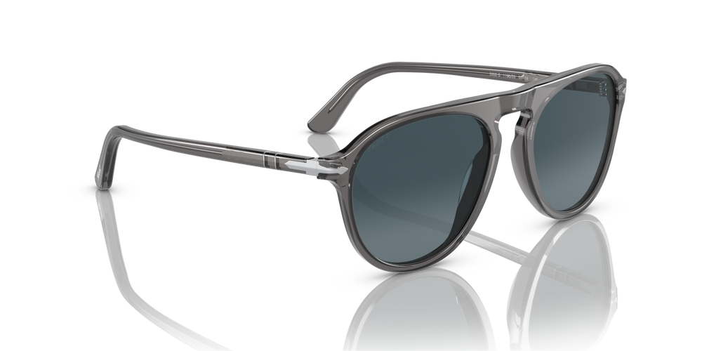 Persol PO3302S con Montura Gris Transparente y Lentes Azul - Imagen 3