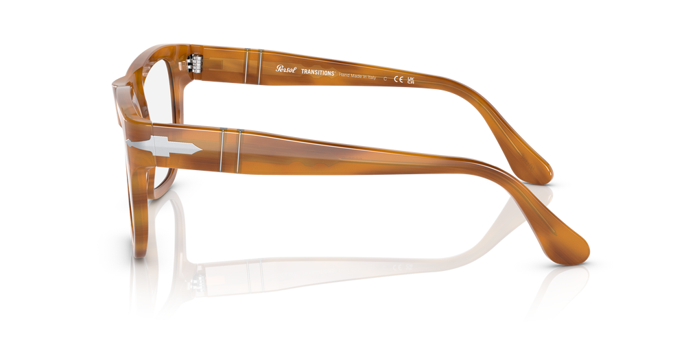Persol PO3306S - Transitions® with Striped Brown Frame and Grey Lenses - Image 3