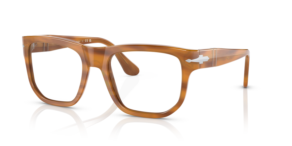 Persol PO3306S - Transitions® with Striped Brown Frame and Grey Lenses - Image 1
