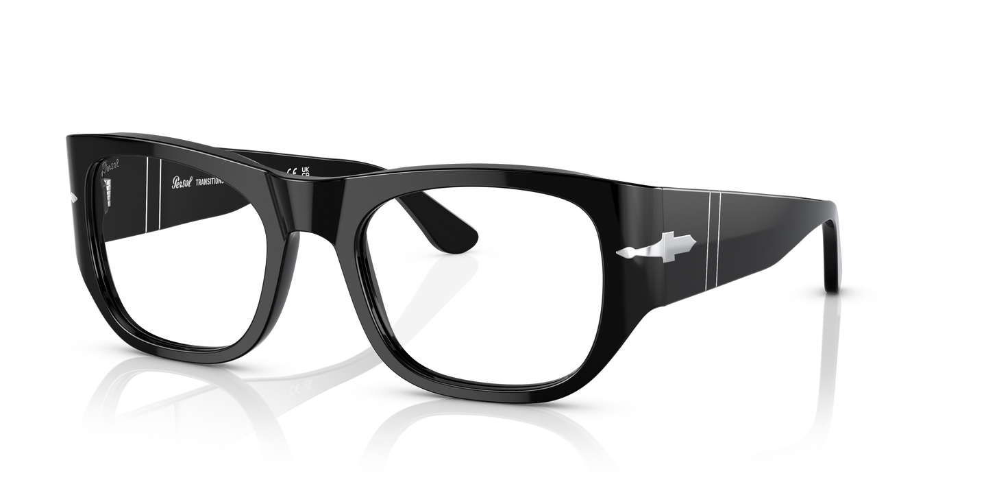 Persol PO3308S - Transitions® con Montatura Nero e Lenti Grigio - Immagine 1