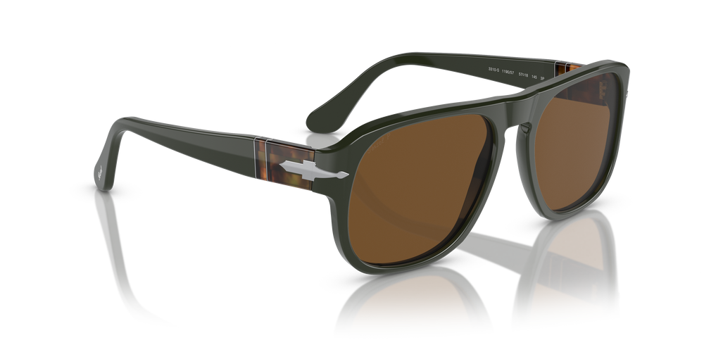 Persol PO3310S - Jean with Matte Dark Green Frame and Brown Lenses - Image 3