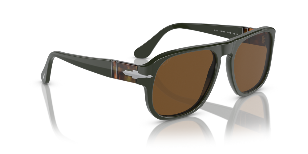 Persol PO3310S - Jean with Matte Dark Green Frame and Brown Lenses - Image 3