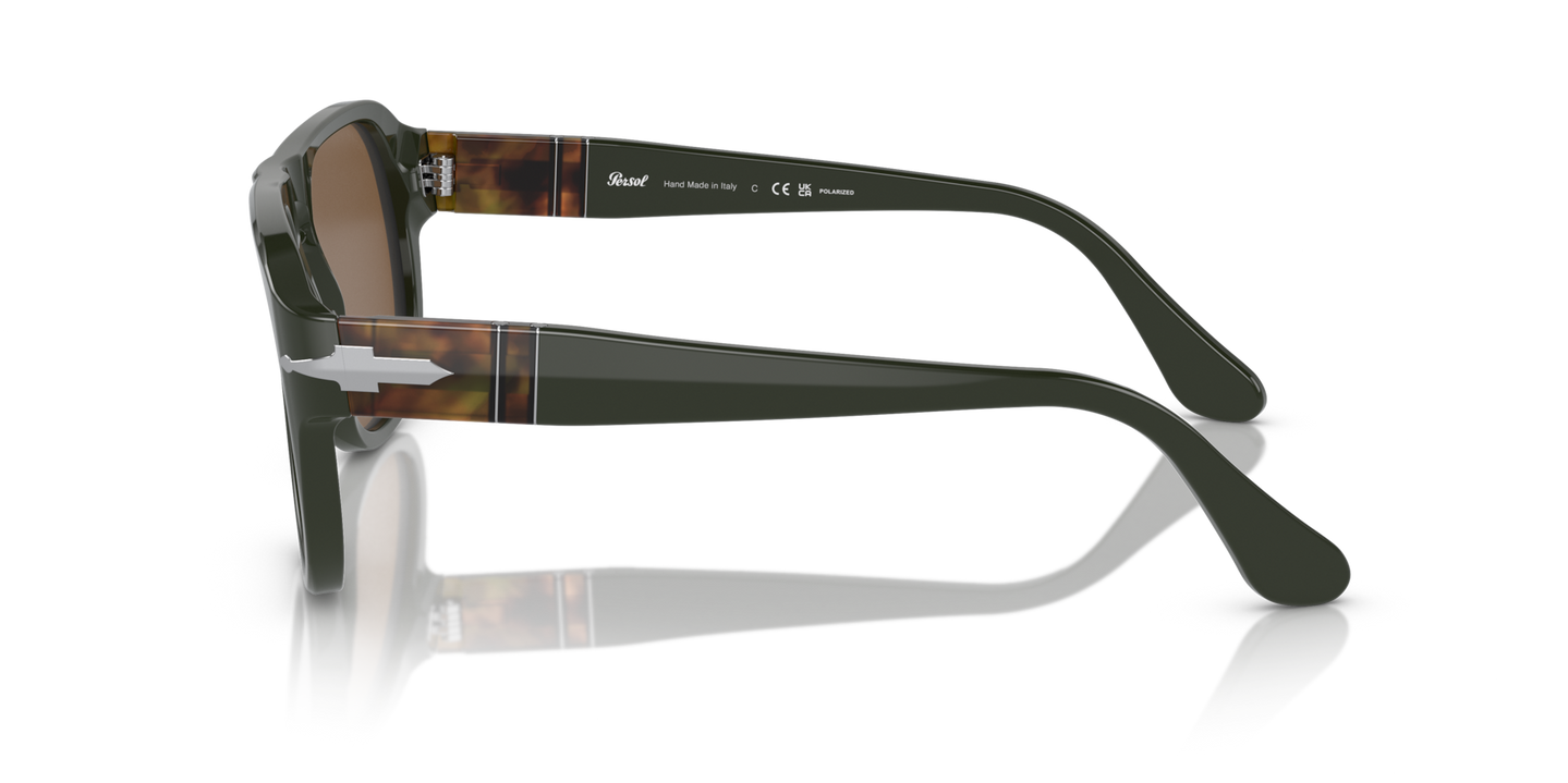 Persol PO3310S - Jean with Matte Dark Green Frame and Brown Lenses - Image 1