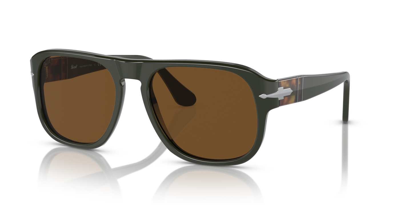 Persol PO3310S - Jean con Montatura Verde scuro opaco e Lenti Marrone - Immagine 1