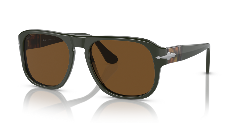 Persol PO3310S - Jean with Matte Dark Green Frame and Brown Lenses - Image 1