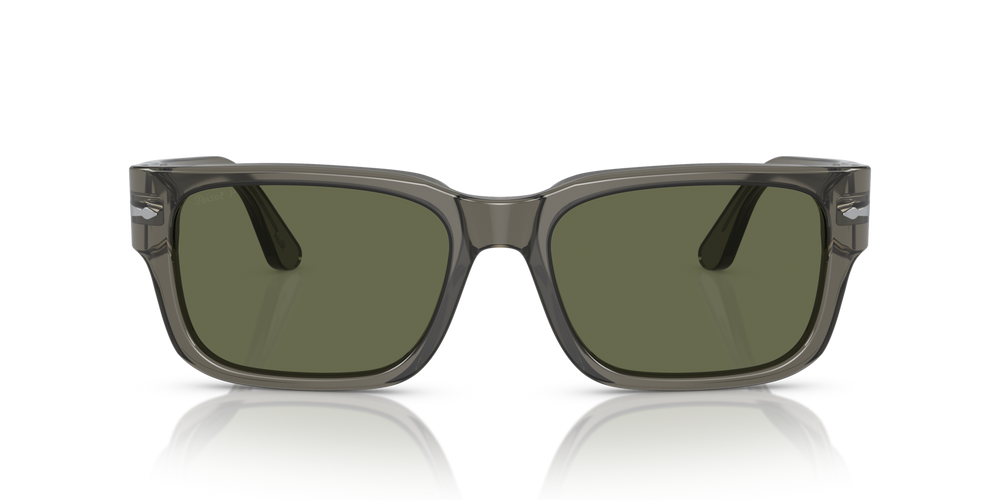 Persol PO3315S with Transparent Taupe Gray Frame and Green Lenses - Image 2