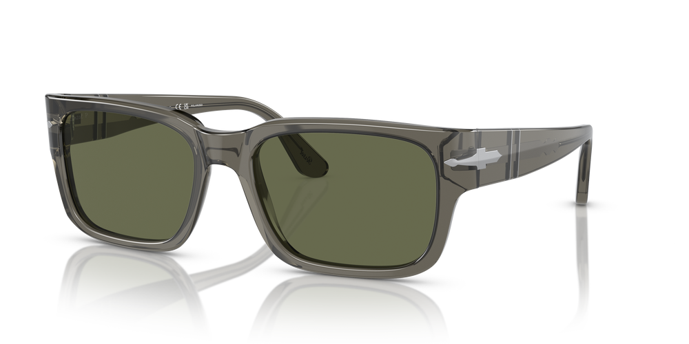 Persol PO3315S with Transparent Taupe Gray Frame and Green Lenses - Image 1