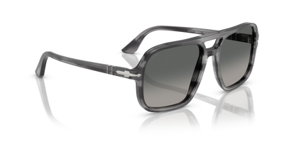 Persol PO3328S with Striped Grey Frame and Grey Lenses - Image 3