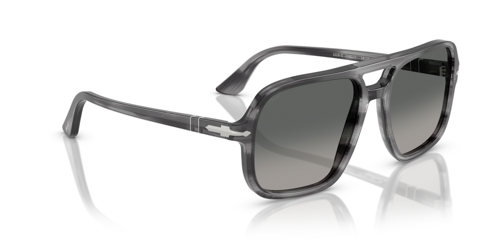 Persol PO3328S avec Monture Rayé Gris et Verres Gris - Image 3
