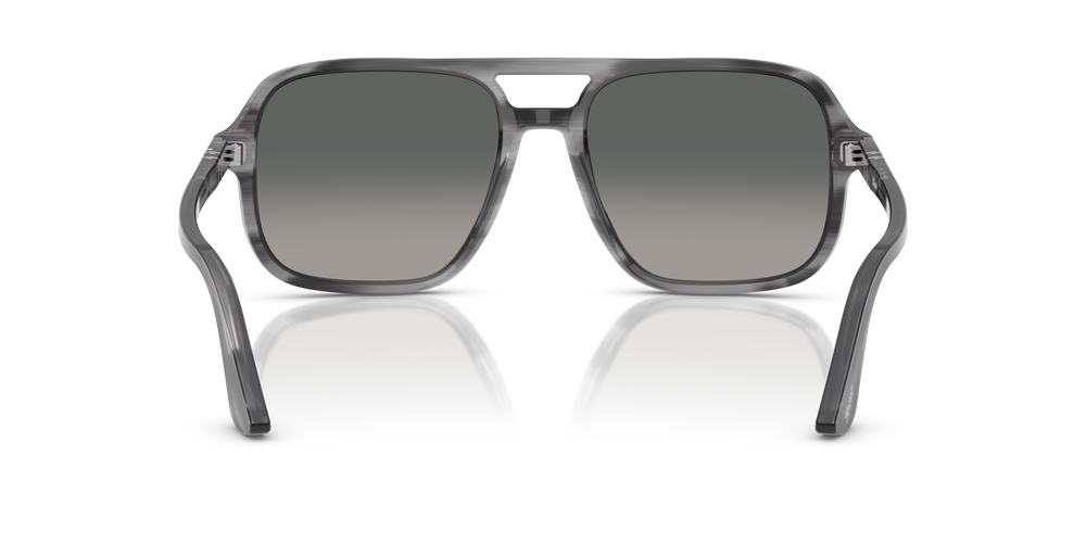 Persol PO3328S with Striped Grey Frame and Grey Lenses - Image 5