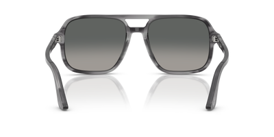 Persol PO3328S with Striped Grey Frame and Grey Lenses - Image 5