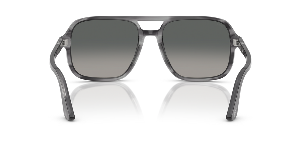 Persol PO3328S avec Monture Rayé Gris et Verres Gris - Image 5