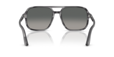 Persol PO3328S avec Monture Rayé Gris et Verres Gris - Image 5