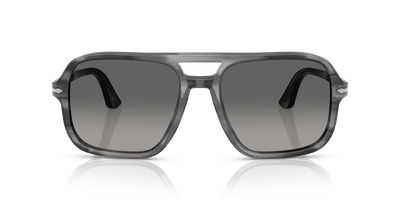 Persol PO3328S with Striped Grey Frame and Grey Lenses - Image 2