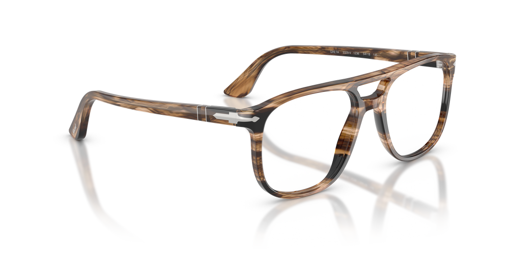 Persol Greta con Montatura Striped Black &amp; Greish Brown - Immagine 3
