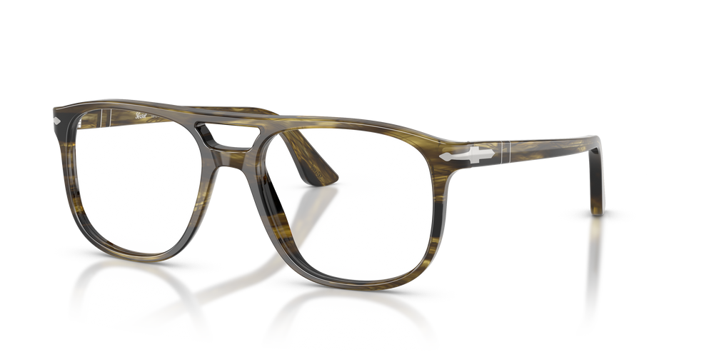 Persol Greta with Striped Black &amp; Olive Green Frame - Image 1