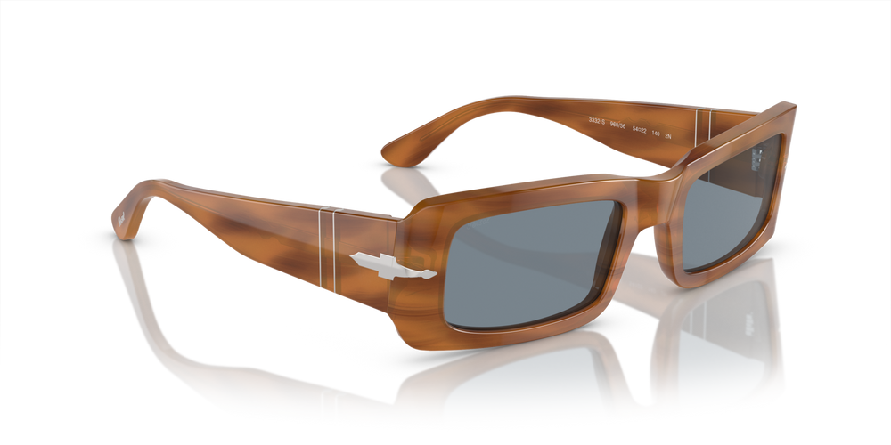 Persol Francis with Striped Brown Frame and Blue Lenses - Image 3