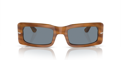 Persol Francis with Striped Brown Frame and Blue Lenses - Image 2