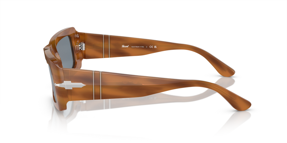 Persol Francis with Striped Brown Frame and Blue Lenses - Image 4