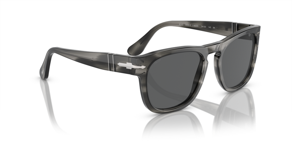 Persol PO3333S - Elio con Montura Gris a Rayas y Lentes Gris - Imagen 3