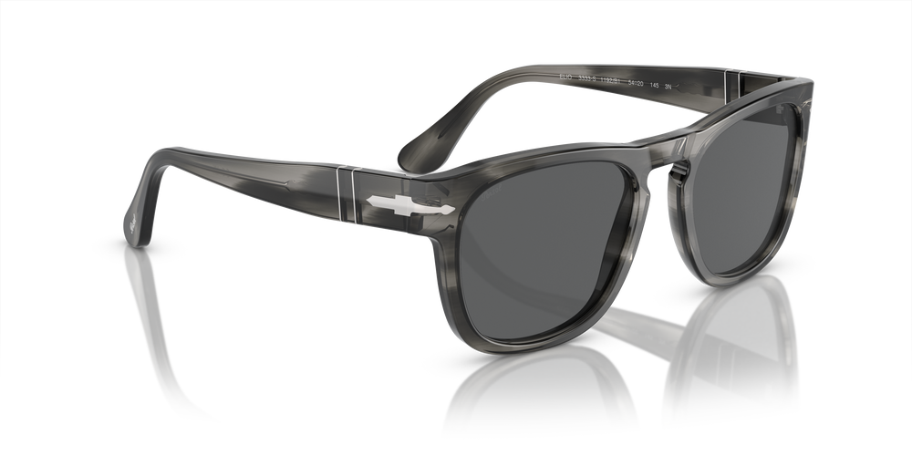 Persol PO3333S - Elio mit Grau gestreift Gestell und Grau Gläsern - Bild 3