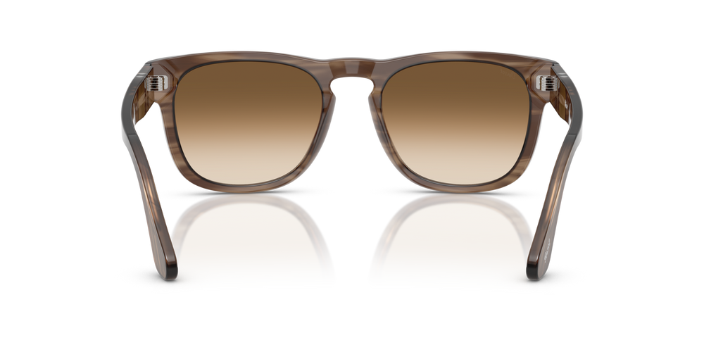 Persol PO3333S - Elio with Striped Brown Frame and Brown Lenses - Image 5