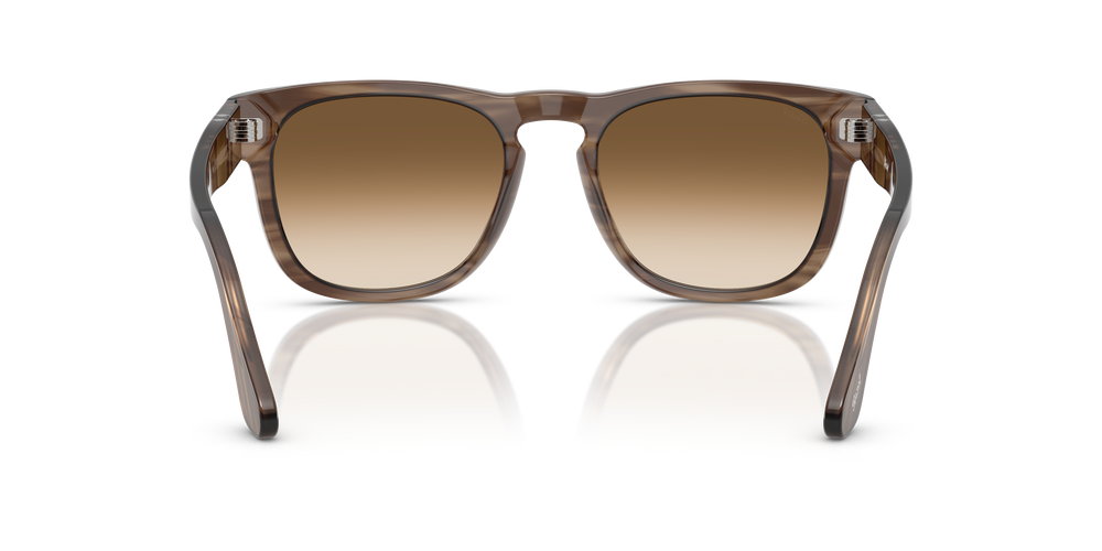 Persol PO3333S - Elio with Striped Brown Frame and Brown Lenses - Image 5