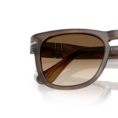 Persol PO3333S - Elio with Striped Brown Frame and Brown Lenses – Variant Image