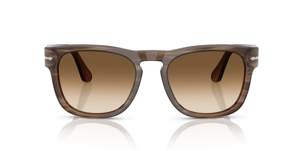 Persol PO3333S - Elio with Striped Brown Frame and Brown Lenses - Image 2