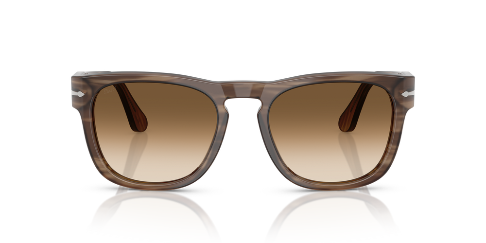 Persol PO3333S - Elio with Striped Brown Frame and Brown Lenses - Image 2