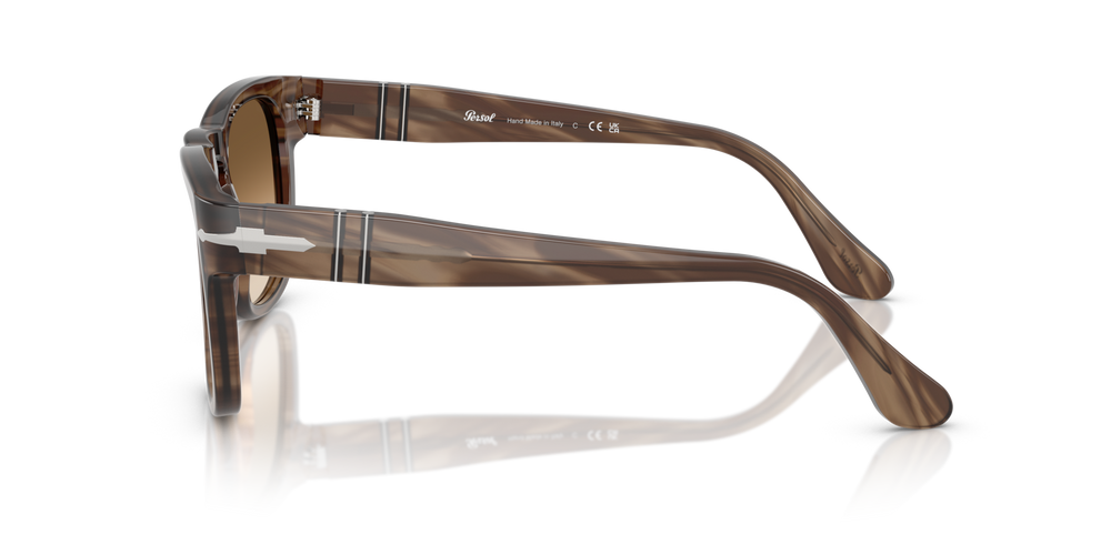 Persol PO3333S - Elio with Striped Brown Frame and Brown Lenses - Image 4