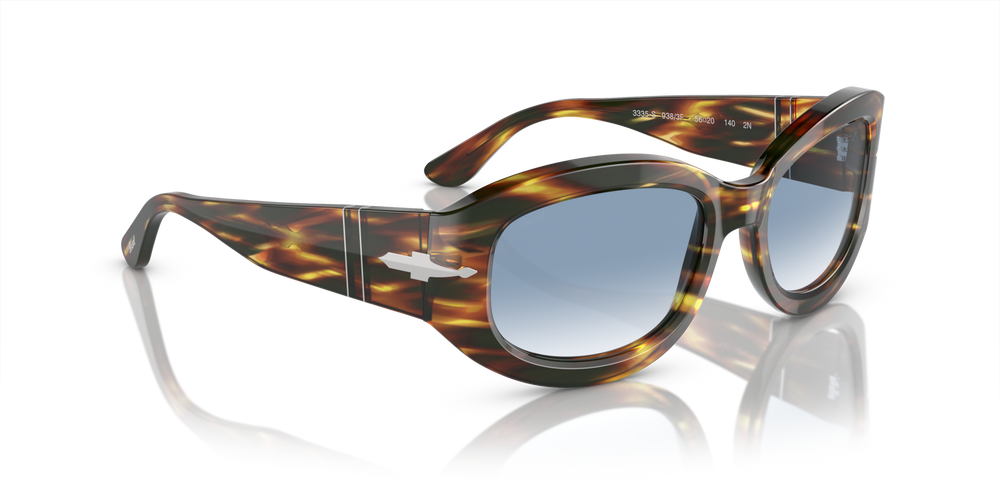 Persol PO3335S con Montura Marrón / Amarillo y tortuga y Lentes Azul - Imagen 3