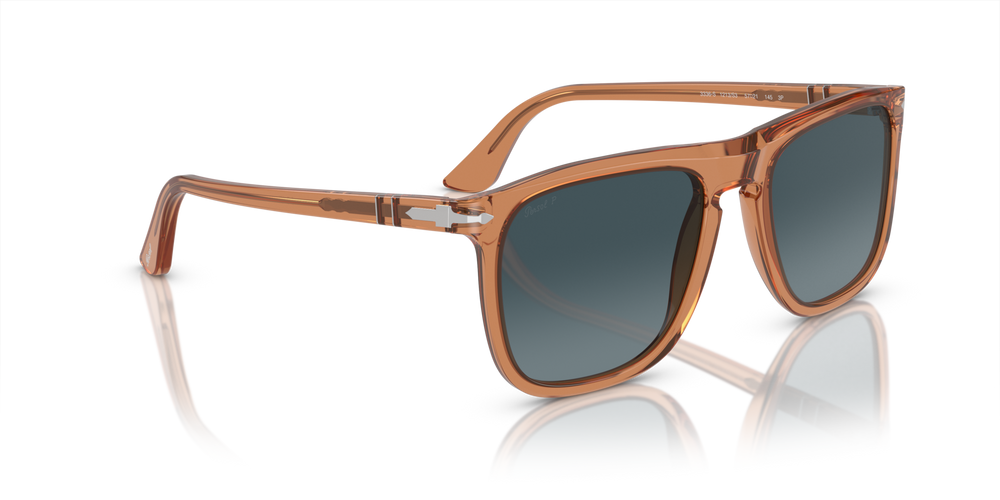 Persol PO3336S with Transparent Brown Frame and Blue Lenses - Image 3