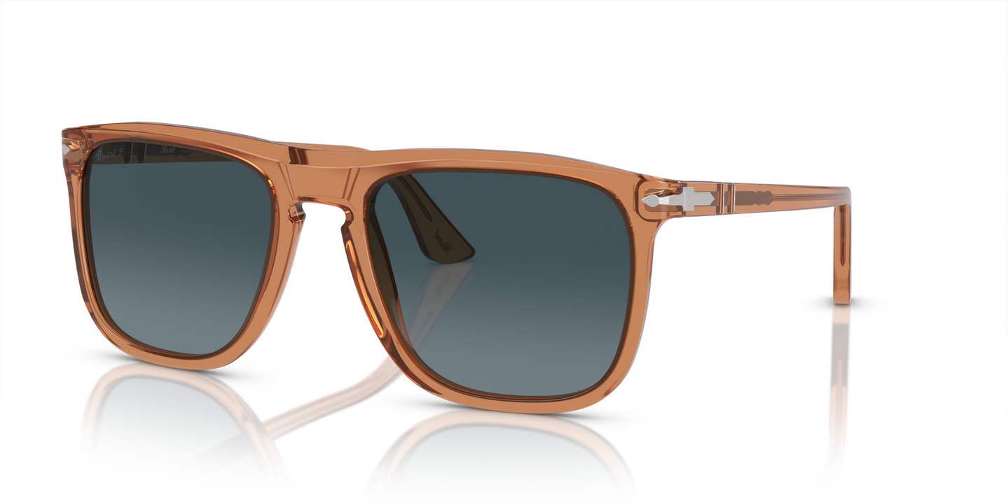 Persol PO3336S with Transparent Brown Frame and Blue Lenses - Image 1