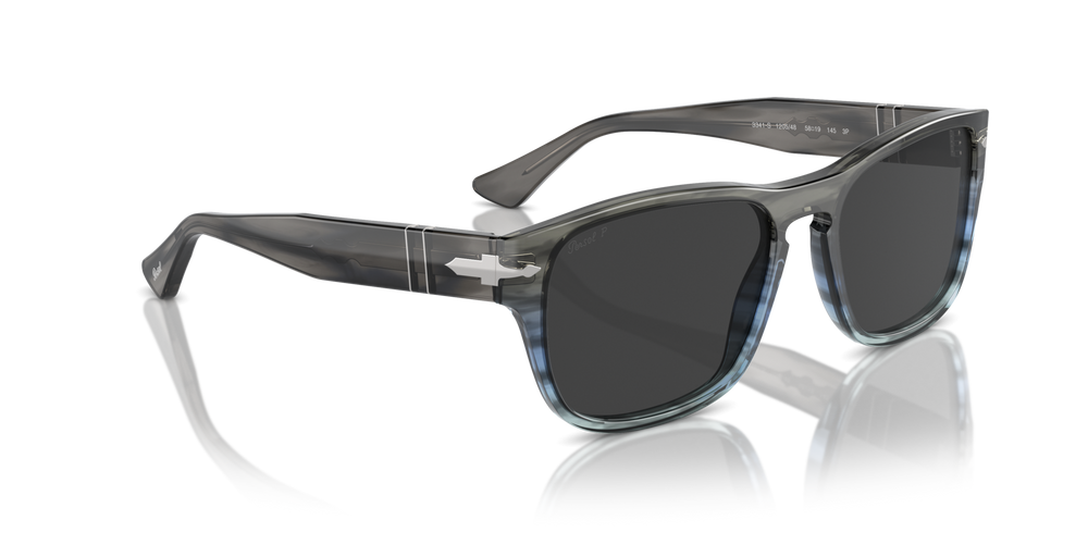 Persol PO3341S con Montatura Striped Grey Gradient Blue e Lenti Grigio - Immagine 3