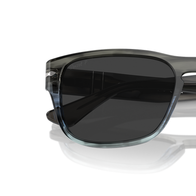 Persol PO3341S with Striped Grey Gradient Blue Frame and Grey Lenses – Variant Image