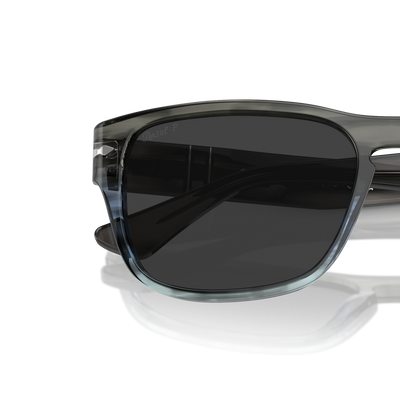 Persol PO3341S with Striped Grey Gradient Blue Frame and Grey Lenses – Variant Image