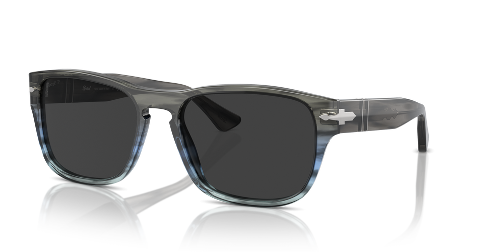Persol PO3341S with Striped Grey Gradient Blue Frame and Grey Lenses - Image 1