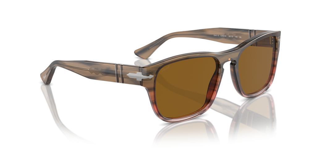 Persol PO3341S mit Striped Brown Gradient Red Gestell und Braun Gläsern - Bild 3