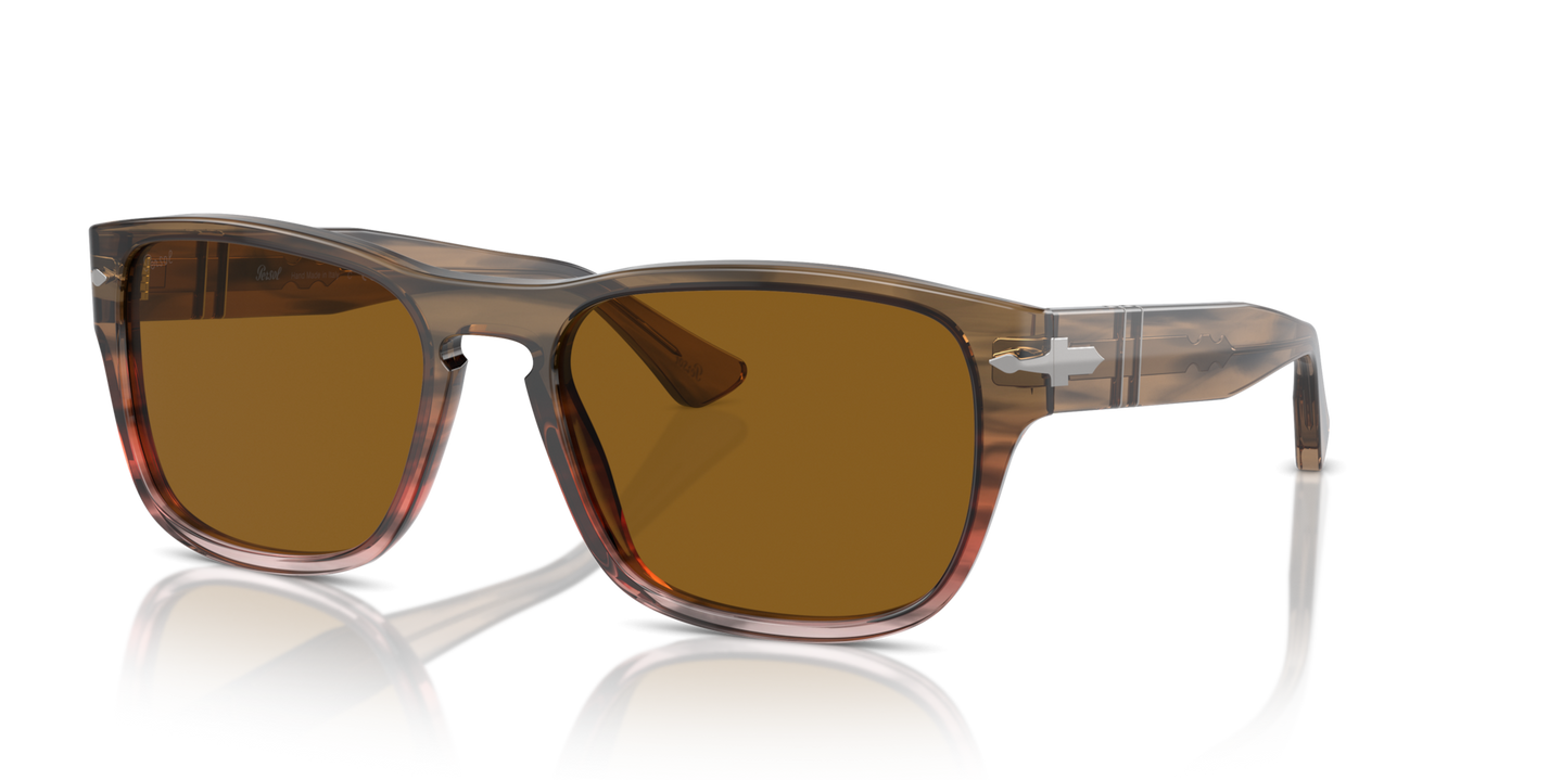 Persol PO3341S mit Striped Brown Gradient Red Gestell und Braun Gläsern - Bild 1