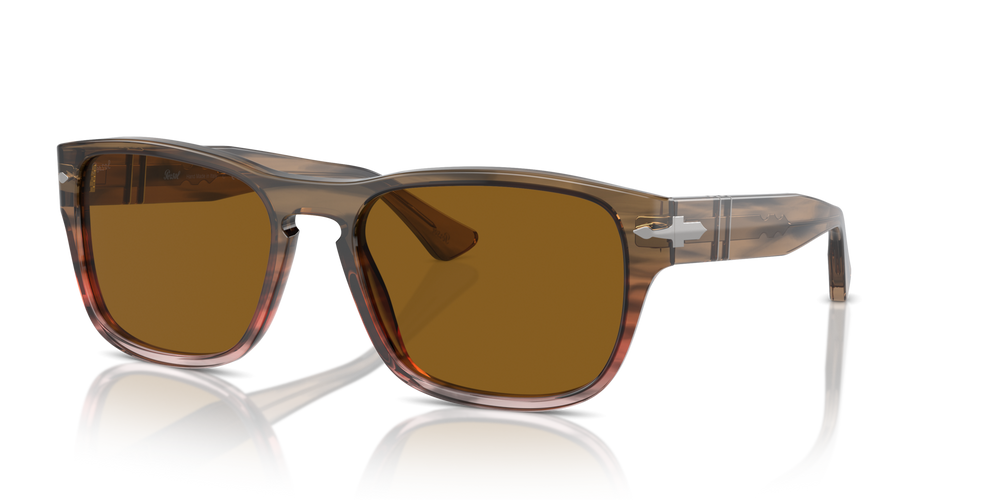 Persol PO3341S mit Striped Brown Gradient Red Gestell und Braun Gläsern - Bild 1