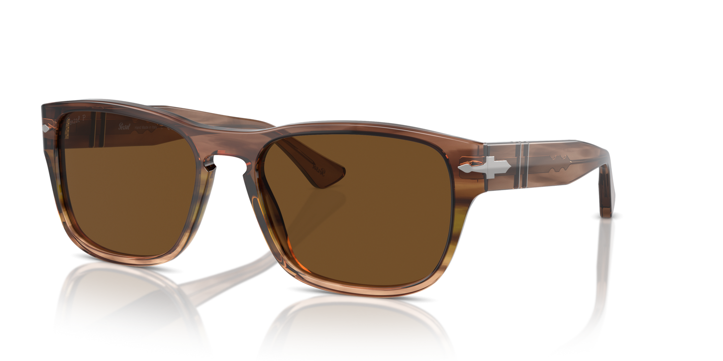 Persol PO3341S with Striped Brown Green Frame and Brown Lenses - Image 1
