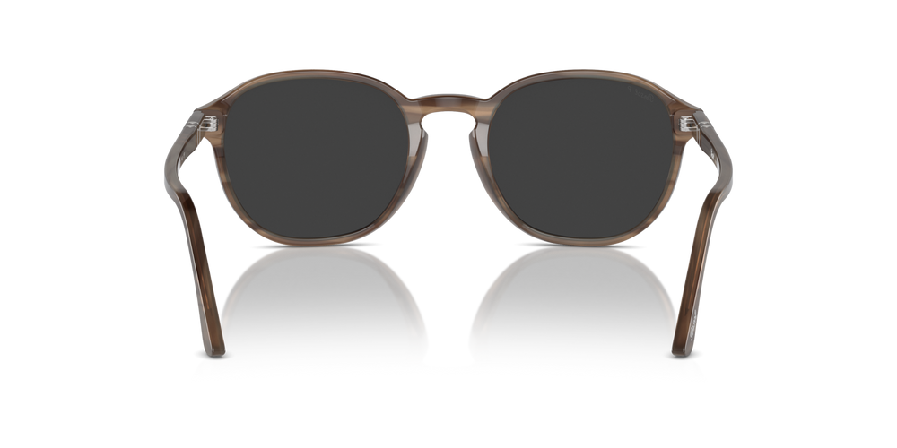 Persol PO3343S with Striped Brown Frame and Grey Lenses - Image 5