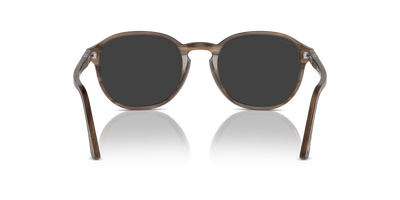 Persol PO3343S with Striped Brown Frame and Grey Lenses - Image 5