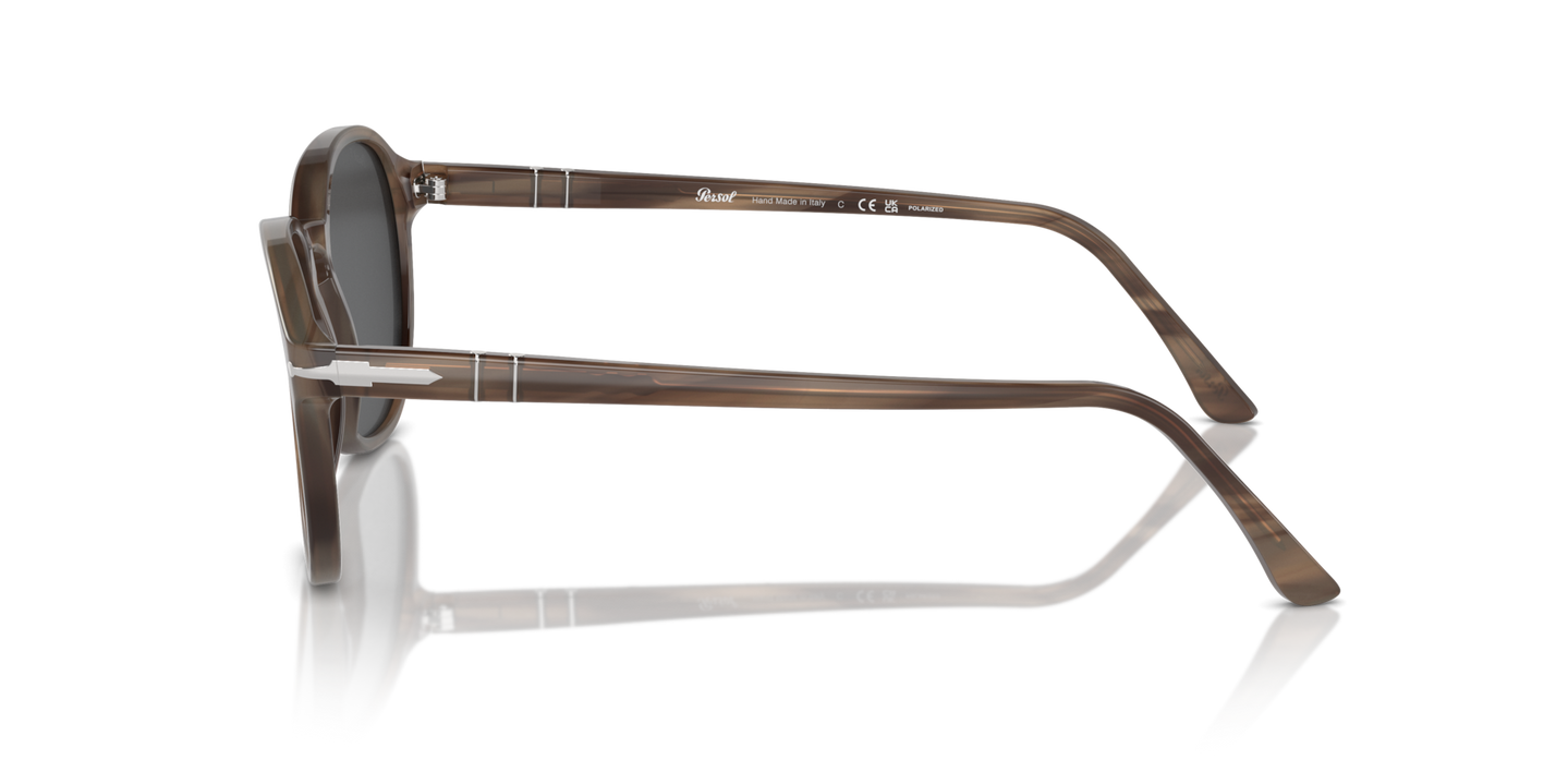 Persol PO3343S con Montatura Striato Marrone e Lenti Grigio - Immagine 1
