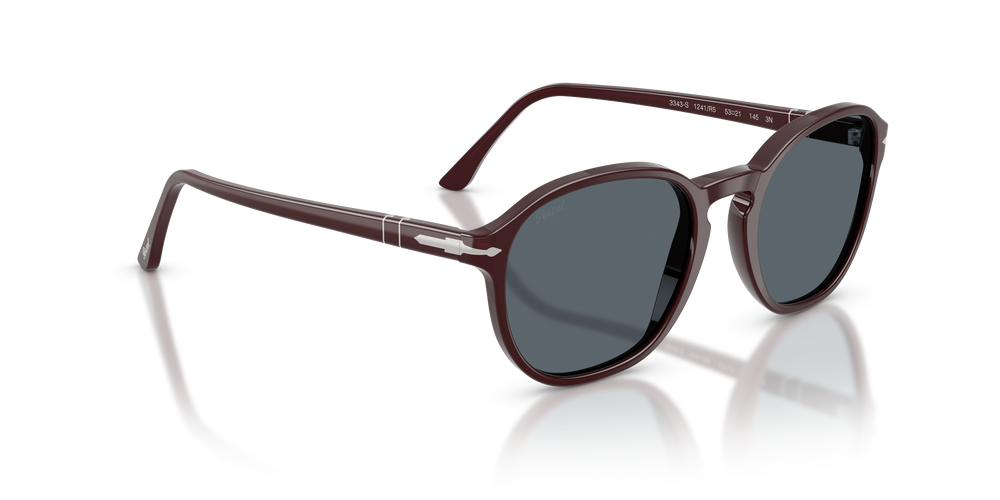 Persol PO3343S with Opal Burgundy Frame and Blue Lenses - Image 3