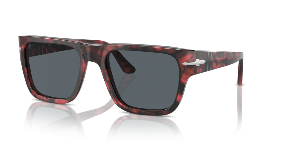 Persol PO3348S with Red Havana Frame and Blue Lenses - Image 1