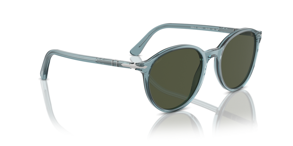 Persol PO3350S com armação Azul Transparente e lentes Verde - Imagens 3