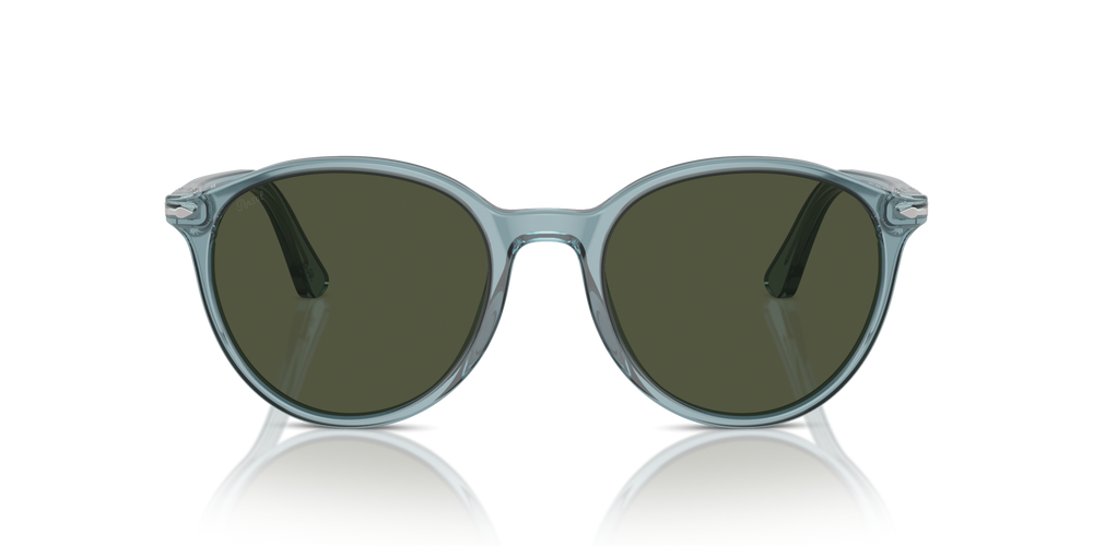 Persol PO3350S with Transparent Blue Frame and Green Lenses - Image 2